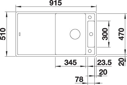 BLANCO AXIA III 5 S SILGRANIT mosogató, üveg vágólappal, lefolyó-távműködtetővel, fekete 525844