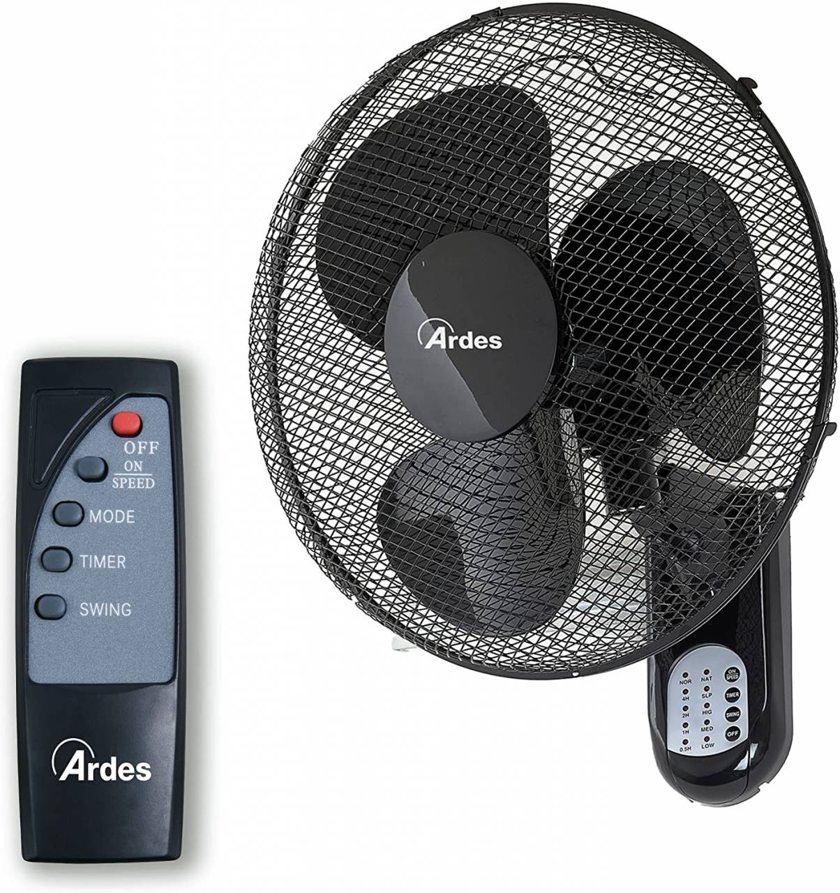 Ardes fali ventilátor távvezérlővel, fekete 5W40R