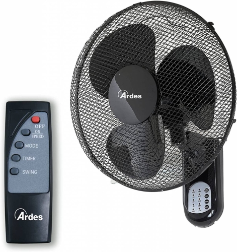Ardes fali ventilátor távvezérlővel, fekete 5W40R