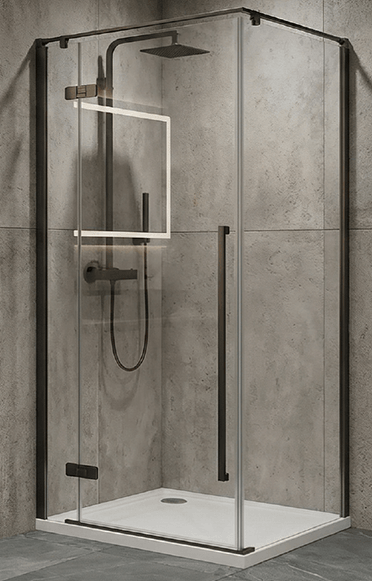 Wellis Sorrento Plus 90x90 cm balos zuhanykabin Easy Clean bevonattal, gun metal WC00561