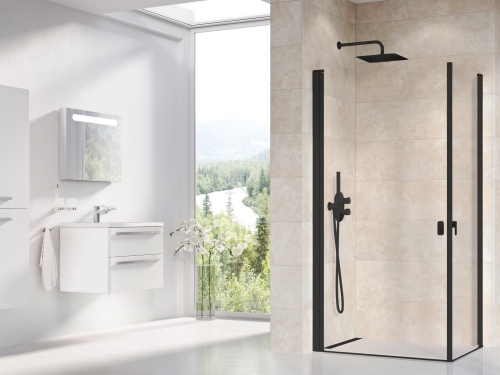 Ravak Chrome CRV1 100 cm zuhanykabin ajtó Transparent üveggel, fekete 1QVA0301Z1