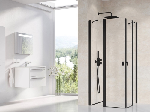 Ravak Chrome CRV2 80 cm zuhanykabin ajtó Transparent üveggel, fekete 1QV40300Z1