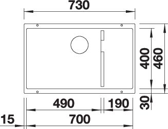BLANCO SUBLINE 700-U Level alulról beépíthető SILGRANIT mosogató, fehér 523542