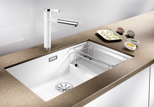 BLANCO SUBLINE 700-U Level alulról beépíthető SILGRANIT mosogató multifunkciós kosárral, tartfufo 523459
