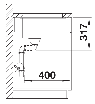 BLANCO SUBLINE 430/270-U alulról beépíthető SILGRANIT mosogató, balos, fehér 523155