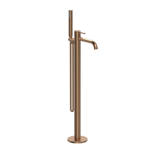 Wellis Altona szabadon álló kádtöltő csaptelep zuhanyszettel, szálcsiszolt rose gold ACS0419