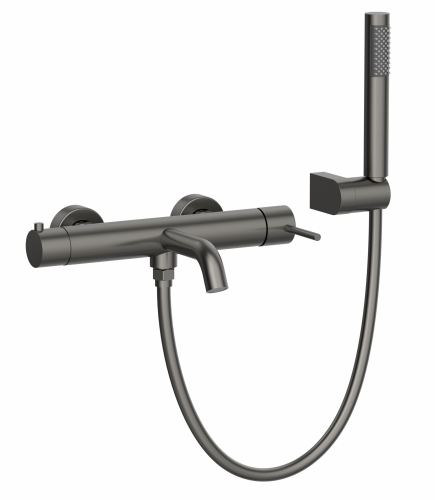 Wellis Vito kádtöltő csaptelep zuhanyszettel, gun metal ACS0426