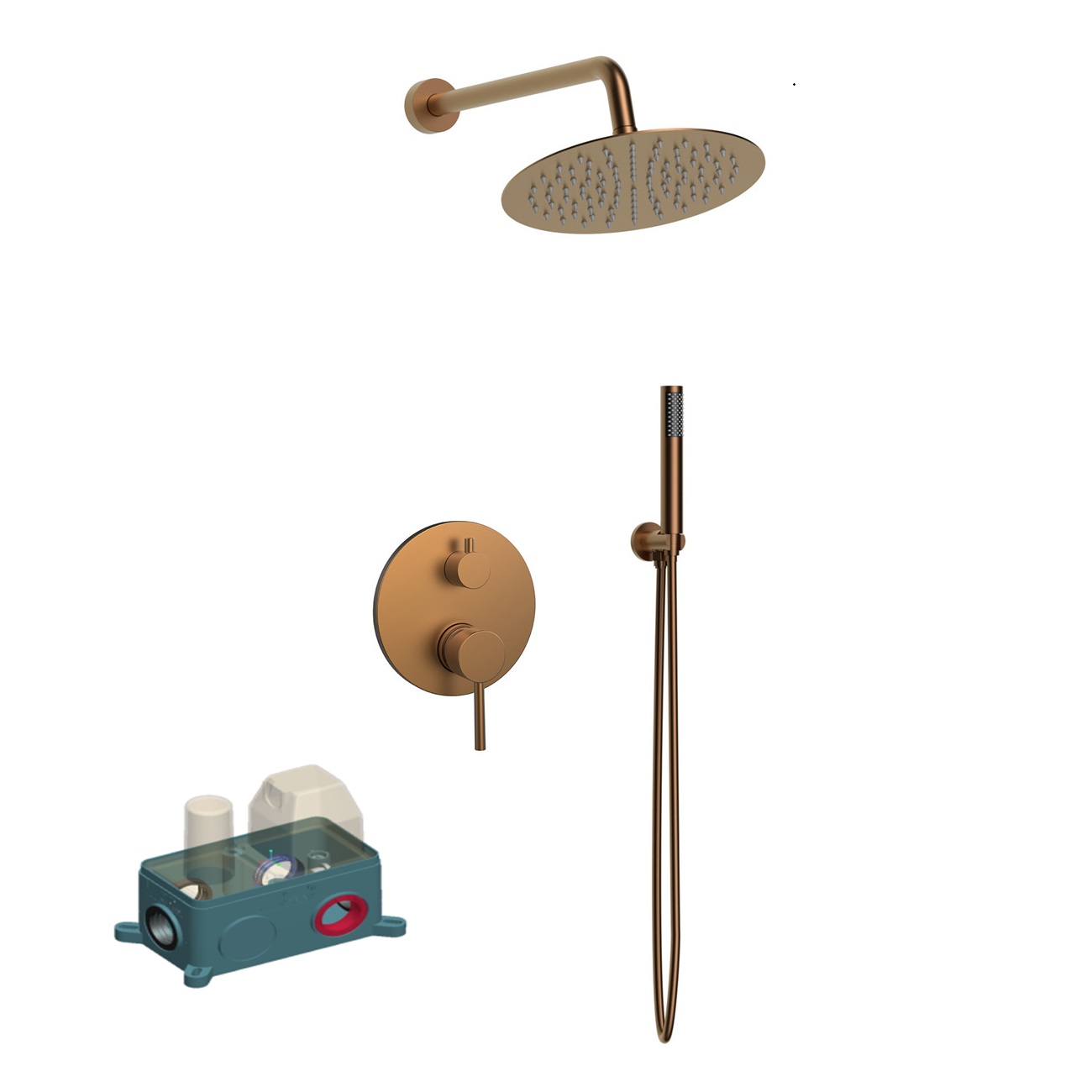 Wellis Altona falsík alatti zuhanyrendszer, szálcsiszolt rose gold WZ00110