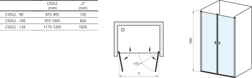 Ravak Chrome CSDL2 100 cm zuhanyajtó Transzparent üveggel, krómhatású 0QVACC0LZ1