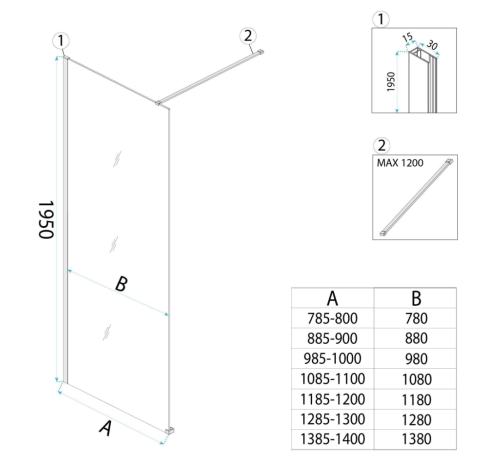 Rea Flexi 120 cm Walk-in zuhanyfal transparent üveggel, szálcsiszolt arany KPL-K99260