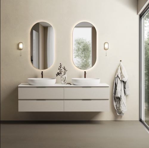 Marmy CODE TOP 180x50 dupla, pultos függesztett alsószekrény, 4 fiók, laminált Light Taupe 20 46 24 18 00 75