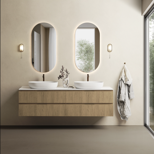 Marmy CODE TOP 180x50 dupla, pultos függesztett alsószekrény, 4 fiók, laminált Honey Oak 20 51 24 18 00 85