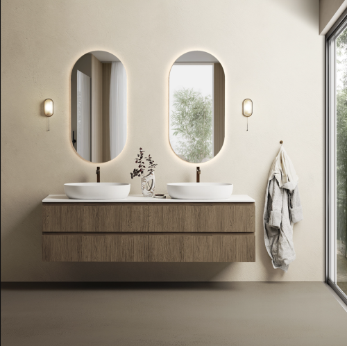 Marmy CODE TOP 180x50 dupla, pultos függesztett alsószekrény, 4 fiók, laminált Brown Oak 20 51 24 18 00 86