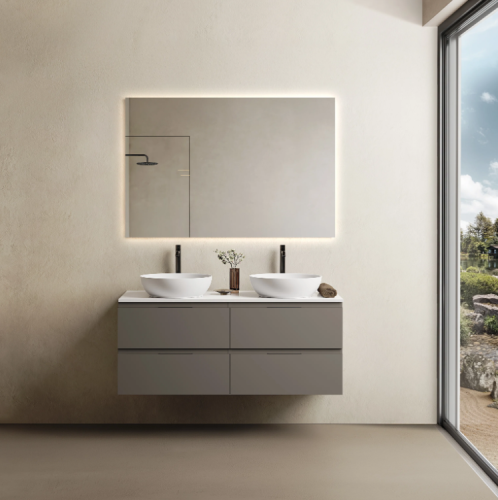 Marmy CODE TOP 120x50 cm dupla, pultos függesztett alsószekrény, 4 fiók, laminált Dark Taupe 20 46 24 12 00 74