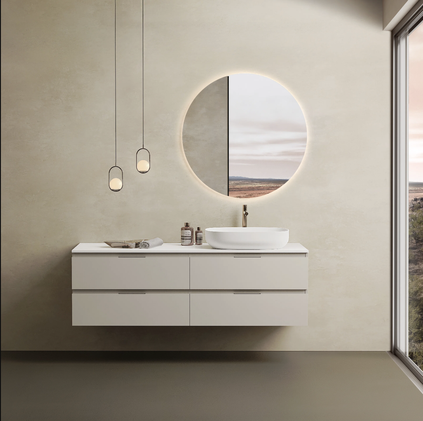 Marmy CODE TOP 160x50 jobbos, pultos függesztett alsószekrény, 4 fiók, laminált Light Taupe 20 46 24 16 12 75