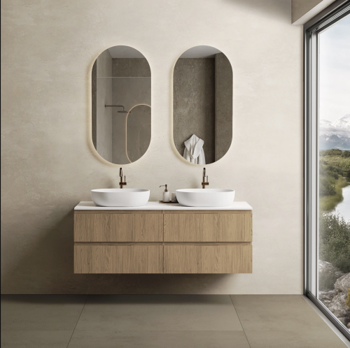 Marmy CODE TOP 140x50 dupla, pultos függesztett alsószekrény, 4 fiók, laminált Honey Oak 20 51 24 14 00 85