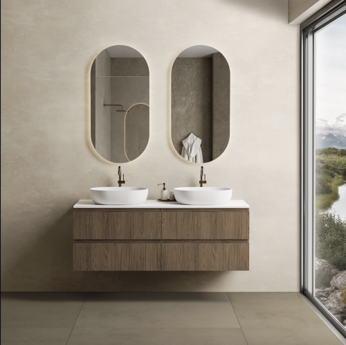 Marmy CODE TOP 140x50 dupla, pultos függesztett alsószekrény, 4 fiók, laminált Brown Oak 20 51 24 14 00 86
