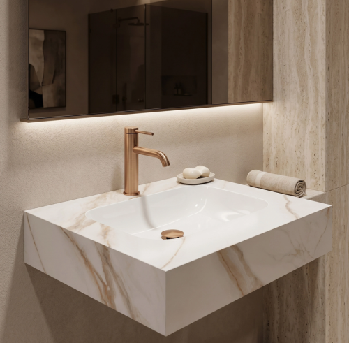 REA Aresa Grey Gold 60 mosdó 60x50 cm, márvány mintás REA-U9976