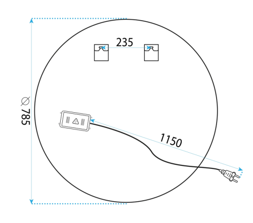 Rea Bas ledes tükör 80 cm HOM-05520