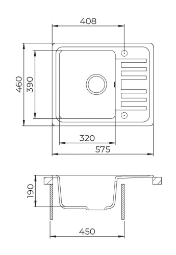 Evido HOME 45 S Compact gránit mosogató, fehér 442207