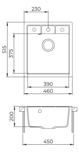 Evido EASY 45 gránit mosogató, fehér 442209