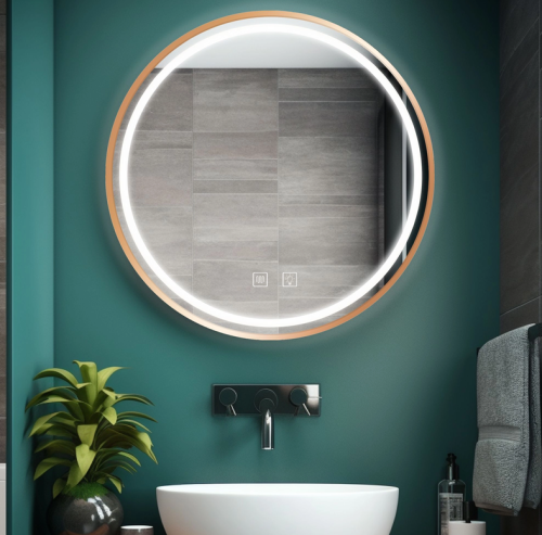 Rea MMJ LED Tükör 70cm, szálcsiszolt réz HOM-05492