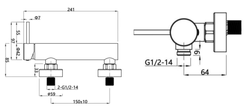 Sapho MINIMAL zuhany csaptelep, matt inox MI511