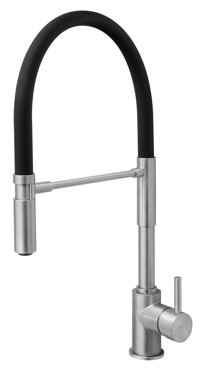 Sapho MINIMAL mosogató csaptelep flexibilis kifolyóval, fekete/matt inox MI590