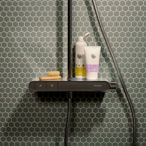 Hansgrohe Activera Q Showerpipe 290/180 1jet EcoSmart+, ShowerTablet Select 360 termosztáttal, króm 28649000