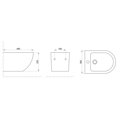 Invena TAVRO fali bidé, cappuccino CB-71-008-Y