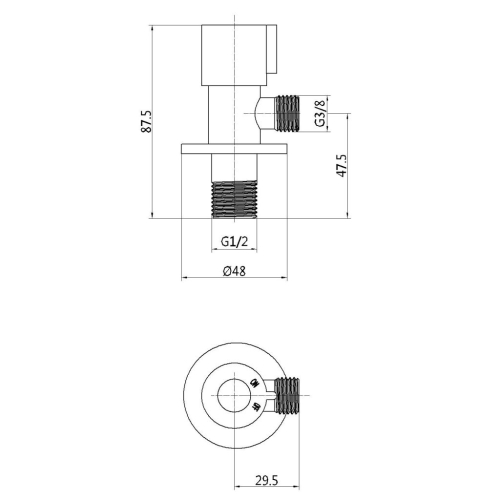 Invena 1/2x3/8 sarokszelep kerámiabetéttel, rozsdamentes acél/piros ZW-47-C10-J