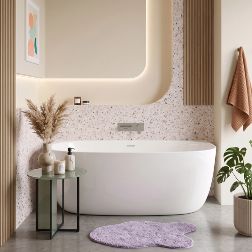 Rea Eris 160x80 cm szabadonálló kád falhoz fekete leeresztővel KPL-W6401