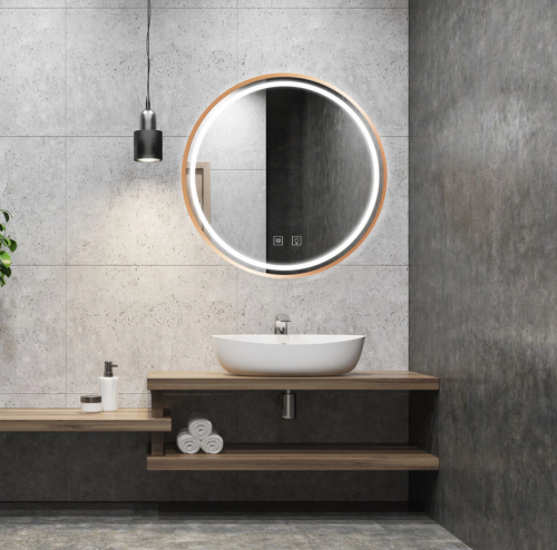 Rea MMJ LED Tükör 60cm, szálcsiszolt réz HOM-05491