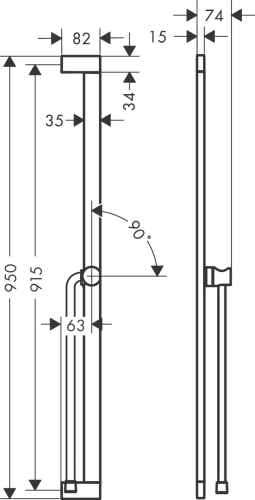 Hansgrohe Unica S Puro 90 cm zuhanyrúd Isiflex 160 cm zuhanycsővel, szálcsiszolt fekete króm 24405340