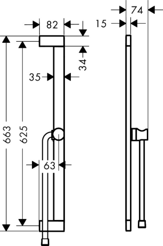 Hansgrohe Unica S Puro 65 cm zuhanyrúd Isiflex 160 cm zuhanycsővel, szálcsiszolt fekete króm 24402340