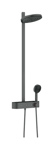 Hansgrohe Pulsify S Showerpipe 260 2jet ShowerTablet Select 400 termosztátos zuhanyrendszer, szálcsiszolt fekete króm 24240340