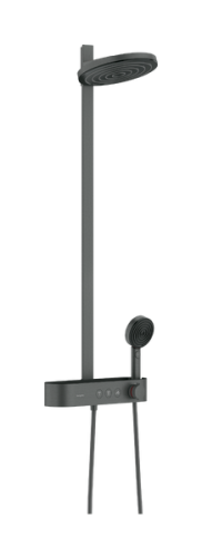 Hansgrohe Pulsify S Showerpipe 260 2jet ShowerTablet Select 400 termosztátos zuhanyrendszer, szálcsiszolt fekete króm 24240340