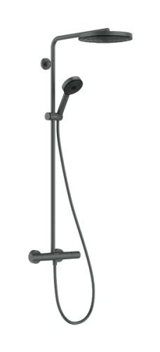 Hansgrohe Pulsify S Puro Showerpipe 260 1jet Ecostat Fine termosztátos zuhanyrendszer, szálcsiszolt fekete króm 24236340
