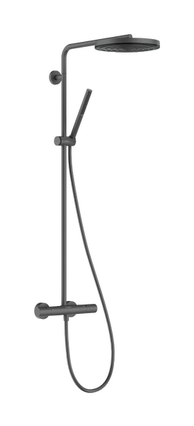 Hansgrohe Pulsify S Puro Showerpipe 260 1jet Ecostat Fine termosztátos zuhanyrendszer, szálcsiszolt fekete króm 24222340