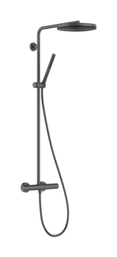 Hansgrohe Pulsify S Puro Showerpipe 260 1jet Ecostat Fine termosztátos zuhanyrendszer, szálcsiszolt fekete króm 24222340