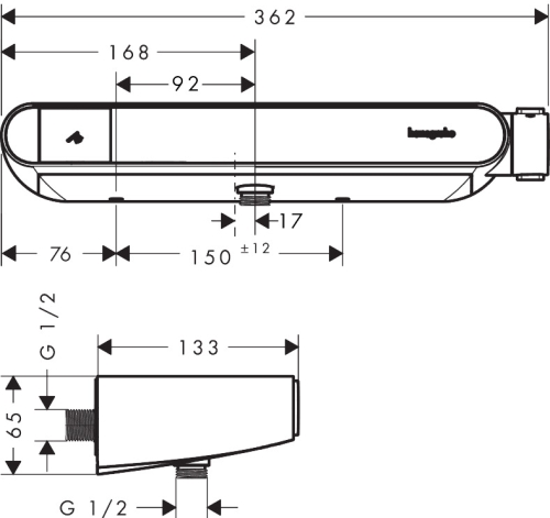 Hansgrohe ShowerTablet Select 360 termosztátos zuhanycsaptelep, króm 13158000