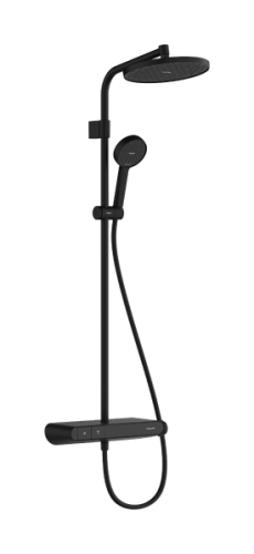 Hansgrohe Activera S Showerpipe EcoSmart+ 240 1jet ShowerTablet Select 360 Varia termosztátos zuhanyrendszer, matt fekete 28639670