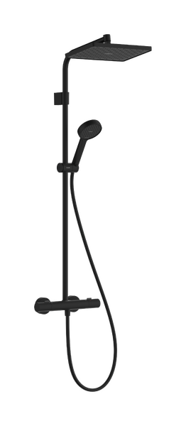 Hansgrohe Activera Q Showerpipe EcoSmart+ 290/180 1jet Ecostat Fine termosztátos zuhanyrendszer, matt fekete 28749670