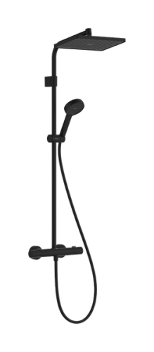 Hansgrohe Activera Q Showerpipe EcoSmart+ 290/180 1jet Ecostat Fine termosztátos zuhanyrendszer, matt fekete 28749670