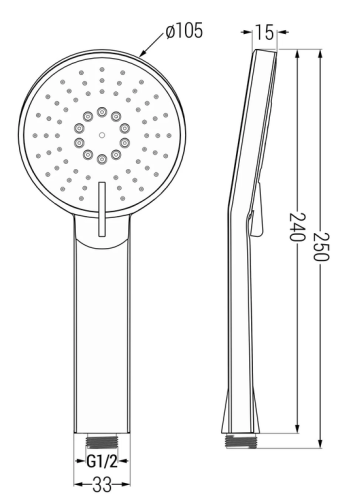 Mexen R-40 3-funkciós kézizuhany, rózsaarany 79540-60