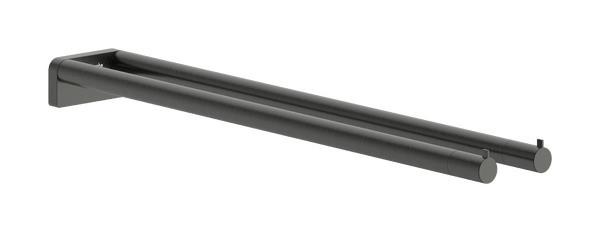 Hansgohe AddStoris S 44 cm dupla törölközőtartó, szálcsiszolt fekete króm 41787340