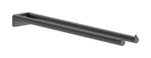 Hansgohe AddStoris S 44 cm dupla törölközőtartó, szálcsiszolt fekete króm 41787340
