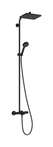 Hansgrohe Activera Q Showerpipe EcoSmart 290/180 1jet Ecostat Fine termosztátos zuhanyrendszer kádtöltővel, matt fekete 28753670