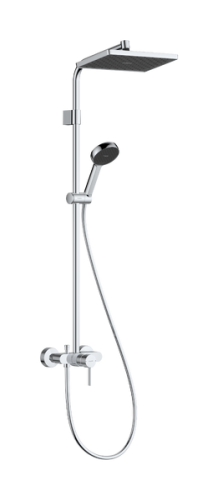 Hansgrohe Activera Q Showerpipe EcoSmart 290/180 1jet Varia zuhanyrendszer egykaros csapteleppel, króm 28747000