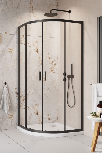 Radaway Alienta Black E 80x100 cm íves zuhanykabin, fekete 10248010-54-01